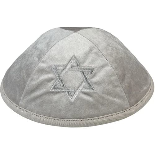 כיפה קטיפה "ארט-מן" עם ריקמה מגן דוד גודל 4 - א